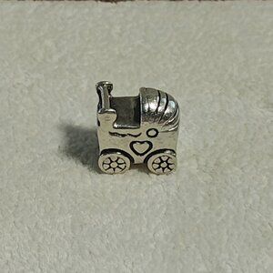 Authentic Retired Pandora Sterling Silver Baby Carriage - 790346